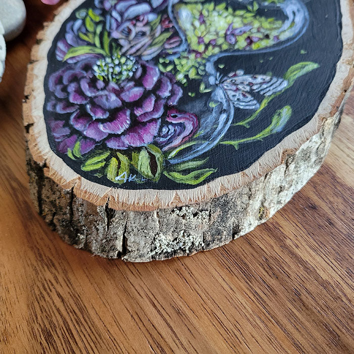 Original Painting of Frog and Flowers on Basswood