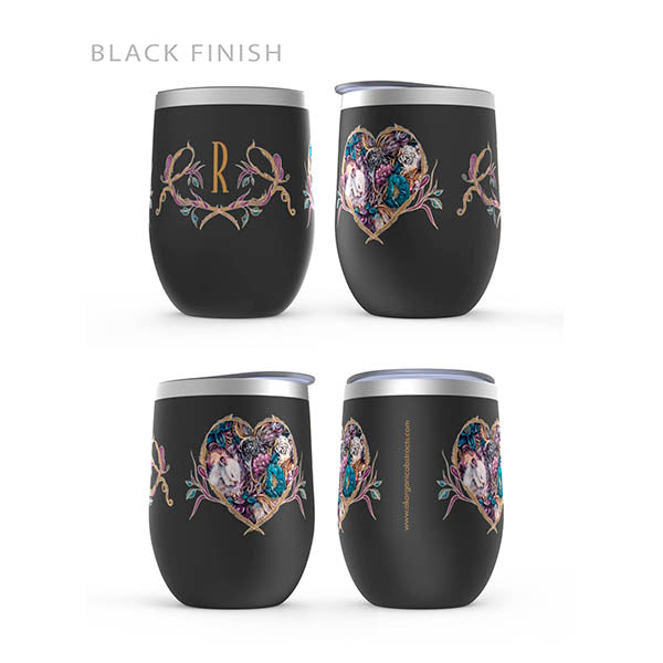 black wine tumblers