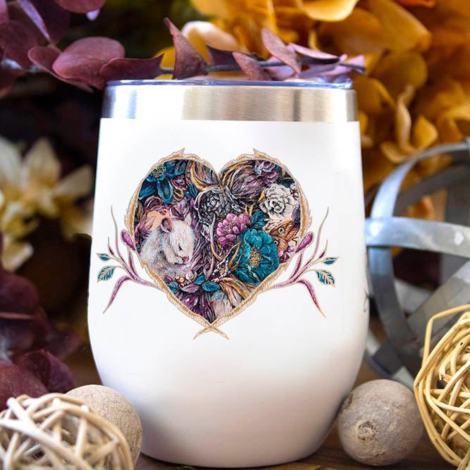 white tumbler with lid