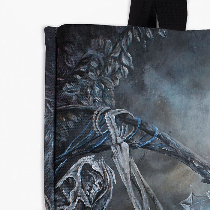 Tote Bag with Gothic Sloth Skeleton