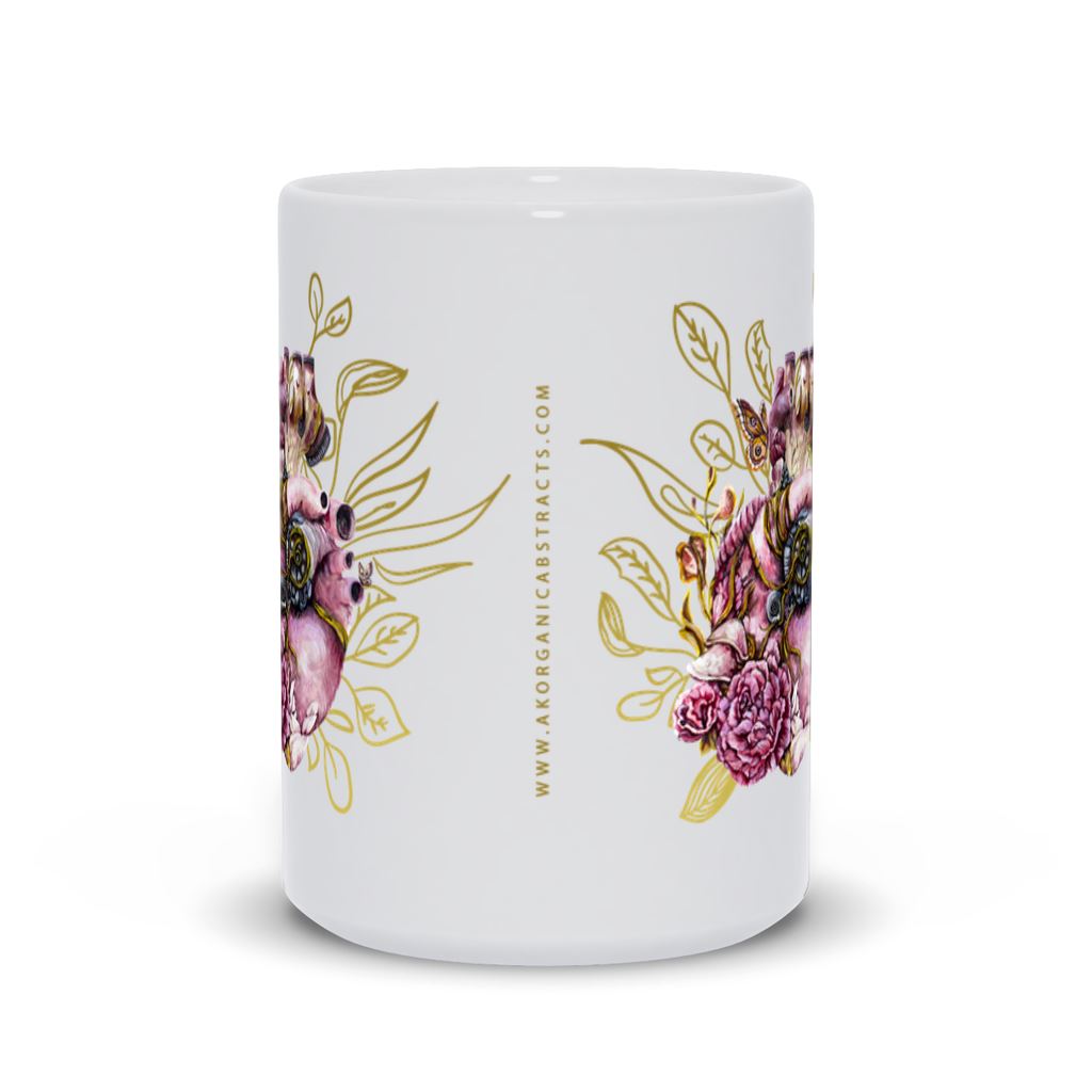 Ceramic Coffee Mug Steampunk Heart drinkware AK Organic Abstracts