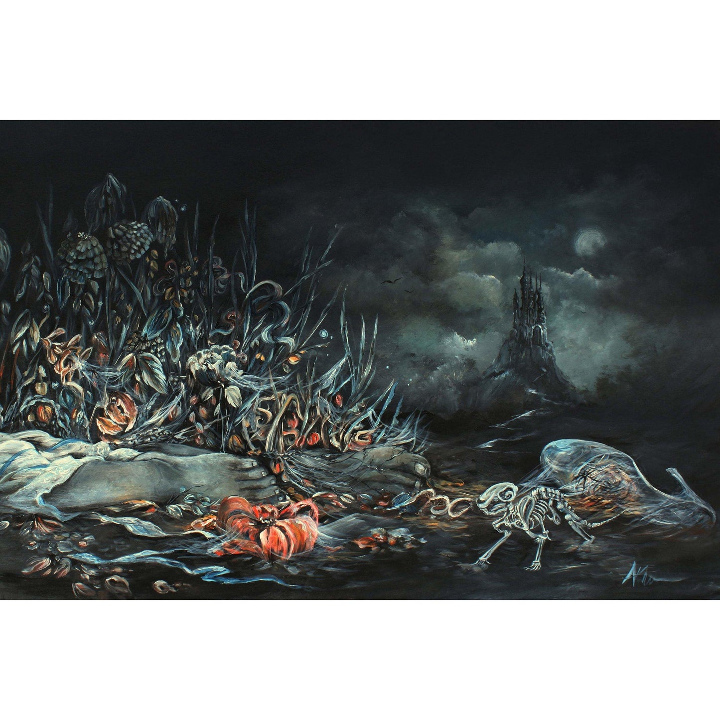 Gothic Cinderella fairytale print