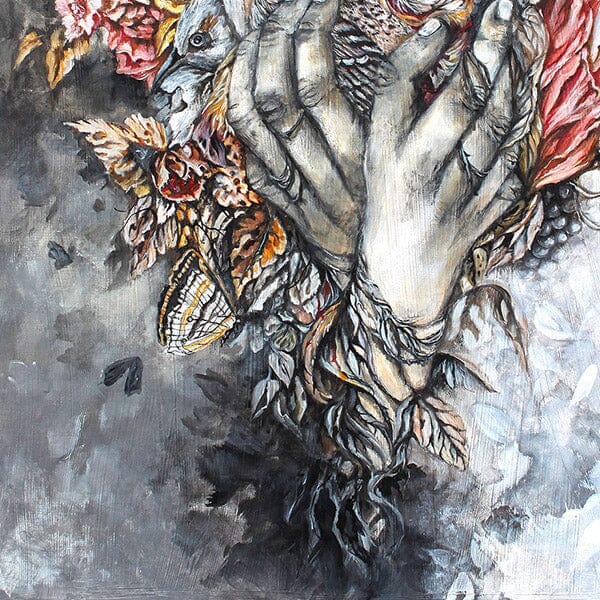 Fantasy Art Print Bird, Hands & Flowers prints AK Organic Abstracts