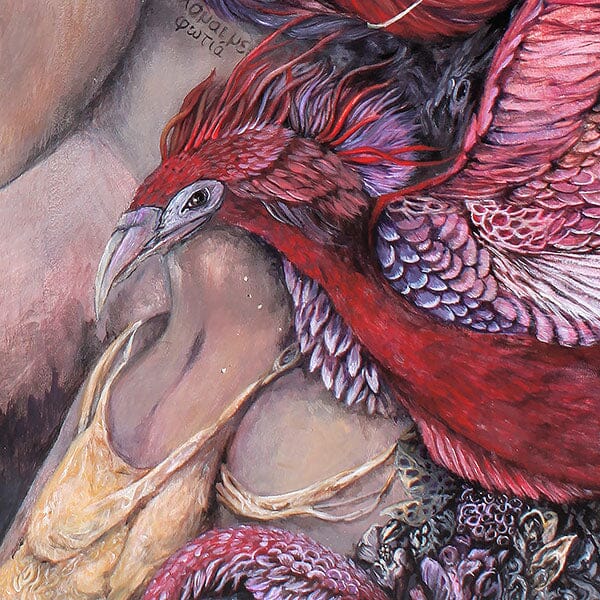 Fantasy Art Print Phoenix with Goddess prints AK Organic Abstracts