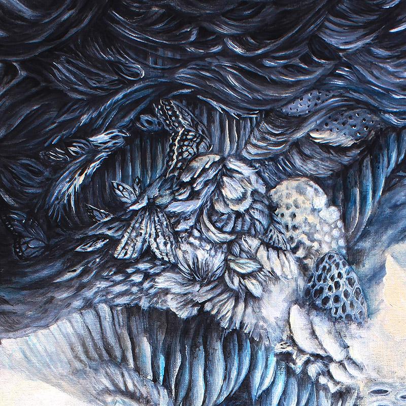 Fantasy Forest Frog Surreal Art Print "The Immersion" prints AK Organic Abstracts