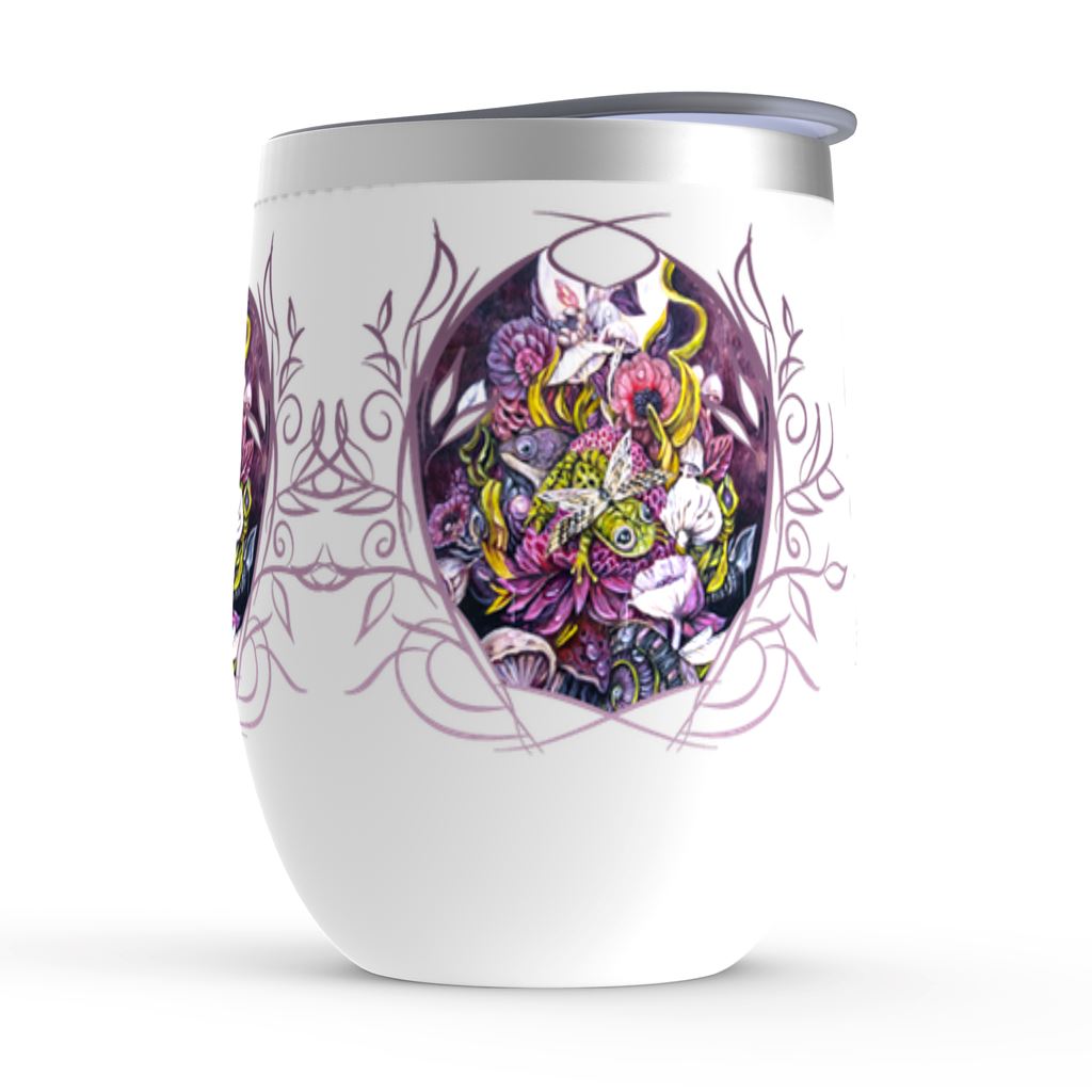 Fantasy Frolic Wine Tumbler drinkware AK Organic Abstracts