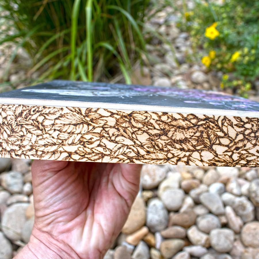 Original Acrylic Painting and Wood Burning "Just Bee Cause" originalpainting AK Organic Abstracts