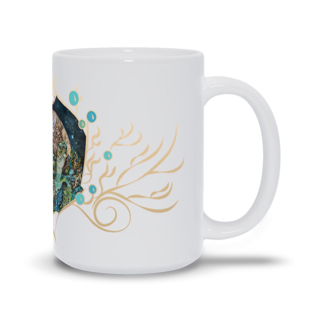 Sea Turtle Ceramic Coffee and Tea Mug drinkware AK Organic Abstracts