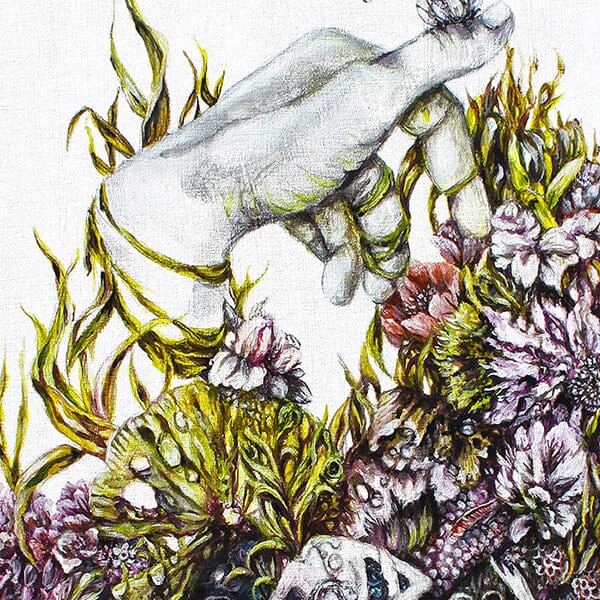 Steampunk Art Print Hands, Frog and Flowers prints AK Organic Abstracts