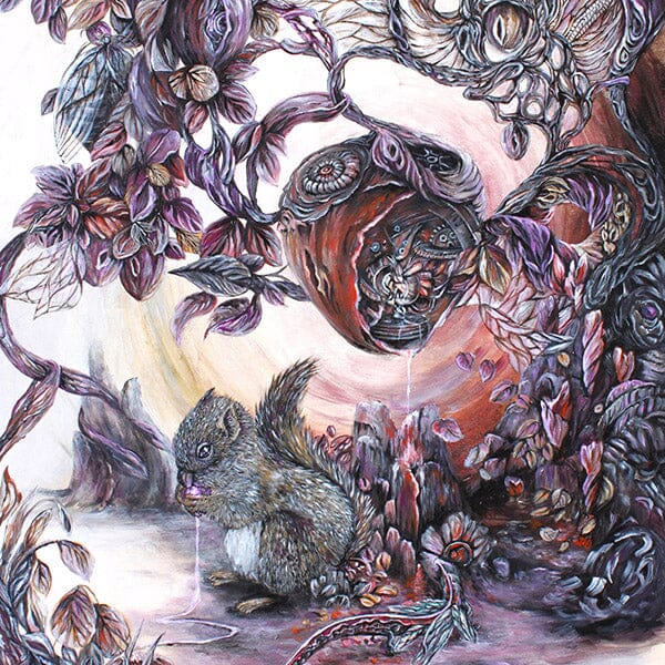 Steampunk Art Print Squirrel and Acorn prints AK Organic Abstracts