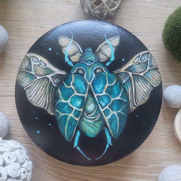 Steampunk Beetle Jewelry Box originalpainting AK Organic Abstracts