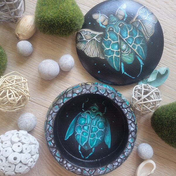Steampunk Beetle Jewelry Box originalpainting AK Organic Abstracts