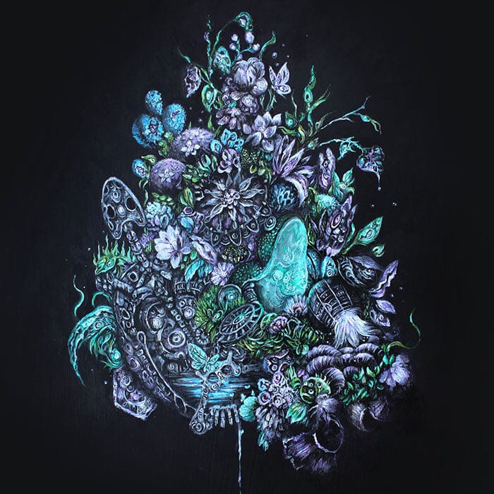 Steampunk Frog At Night Fantasy Art Print prints AK Organic Abstracts