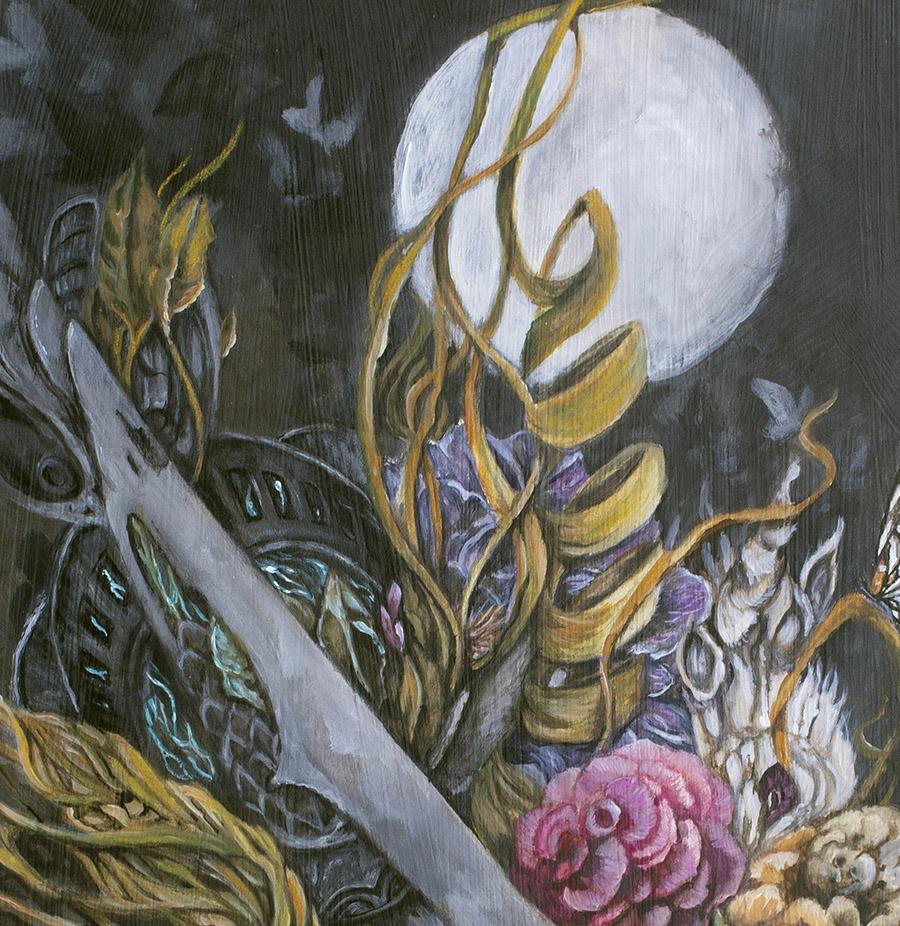 Surreal Bird, Butterflies & Flowers Fantasy Art Print "We Can Return To What We Knew" prints AK Organic Abstracts