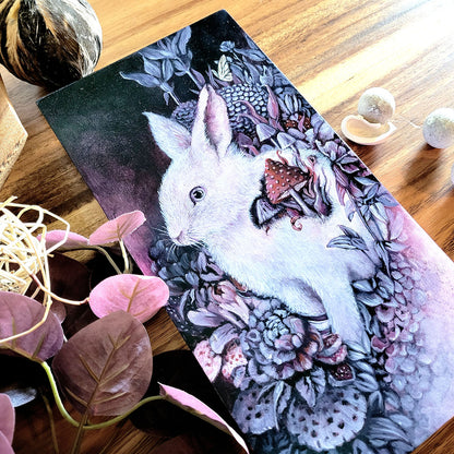 Original Acrylic Painting with Bunny and Mushrooms