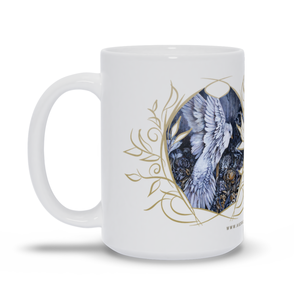 Personalized Coffee Mug with White Bird