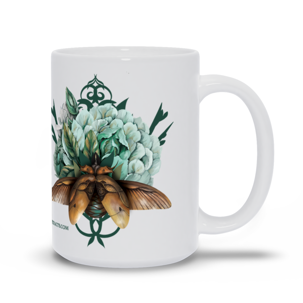 Personalized Coffee Mug with Steampunk Beetle