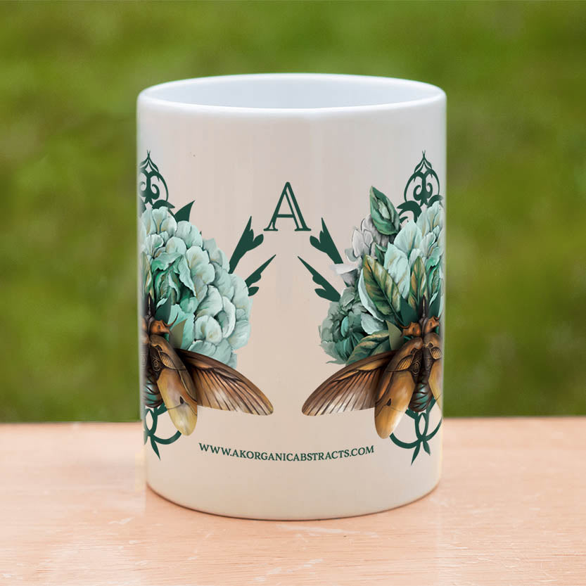 Personalized Coffee Mug with Steampunk Beetle