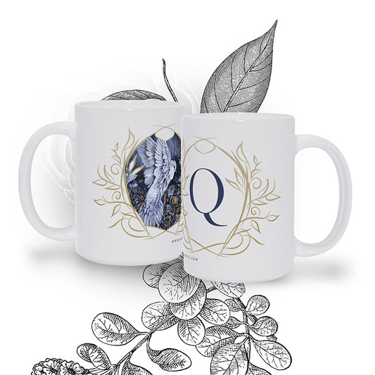 Personalized Coffee Mug with White Bird