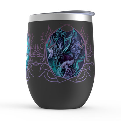 Stemless Insulated Wine Tumbler - Whale and Mushrooms