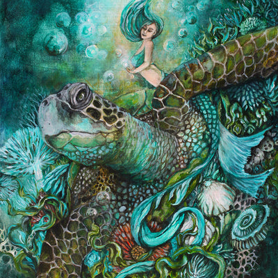 Mermaid & Sea Turtle 