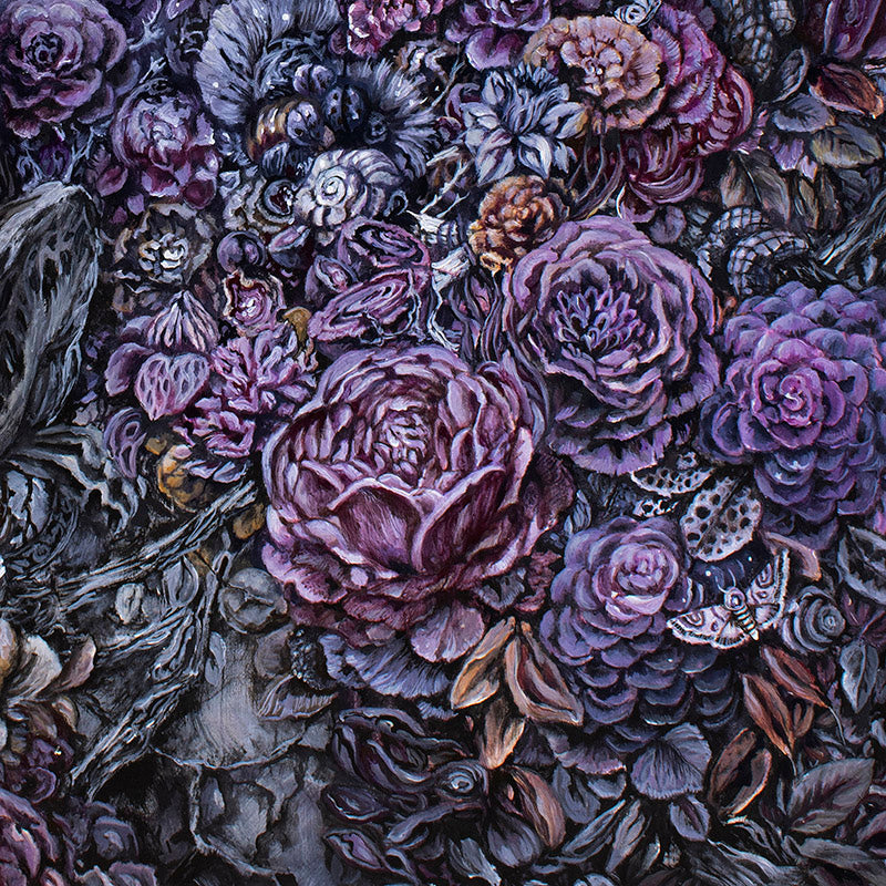 Moon, Raven and Gargoyle Fantasy Art Print prints AK Organic Abstracts 