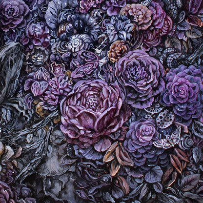 Moon, Raven and Gargoyle Fantasy Art Print prints AK Organic Abstracts 