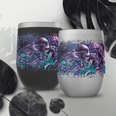 black and stainless steel finish tumblers
