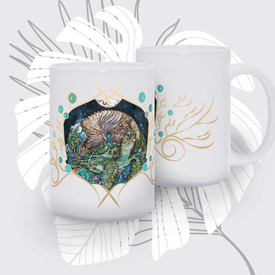 Sea Turtle and Moon Ceramic Coffee Mug