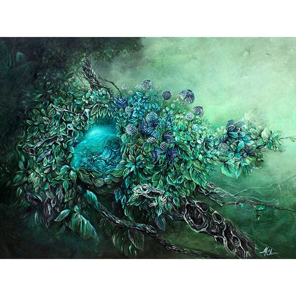 Steampunk Art Print Hummingbird Forest prints AK Organic Abstracts 