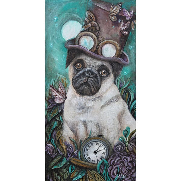 Steampunk Decor Pug Puppy Art Print prints AK Organic Abstracts 
