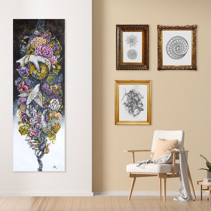 Steampunk Forbidden Apple Fantasy Art Print, Surreal Art Home Decor prints AK Organic Abstracts 