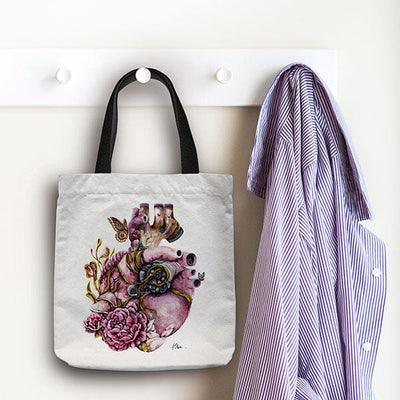 Steampunk Heart Tote tote AK Organic Abstracts 