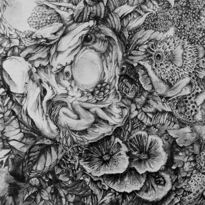 Steampunk Illustration Fairy, Flowers and Fish Art Print "Interpretations I" prints AK Organic Abstracts 