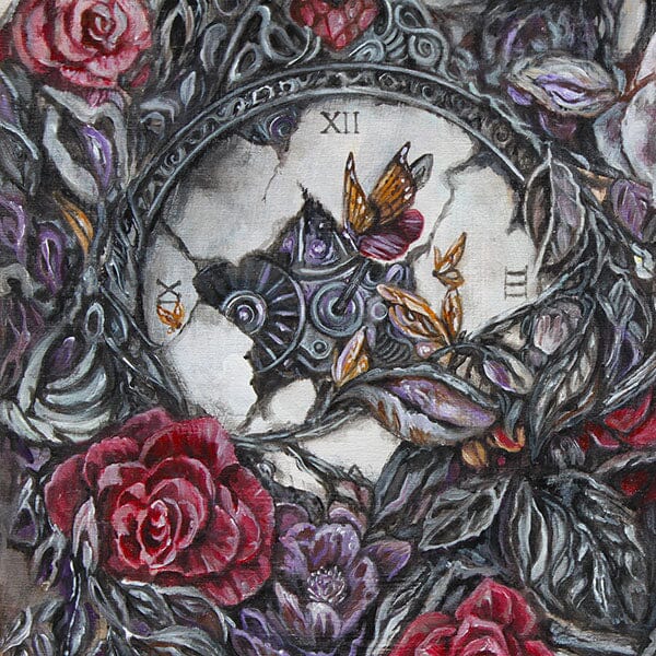Steampunk Scifi Bunny and Roses Print prints AK Organic Abstracts 