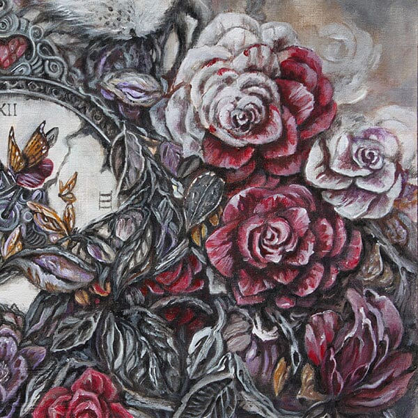 Steampunk Scifi Bunny and Roses Print prints AK Organic Abstracts 