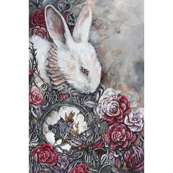 Steampunk Scifi Bunny and Roses Print prints AK Organic Abstracts 