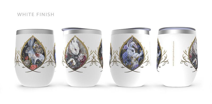 The Bunny Collection Wine Tumbler drinkware AK Organic Abstracts 