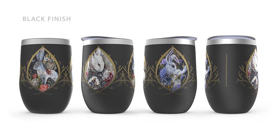 The Bunny Collection Wine Tumbler drinkware AK Organic Abstracts 