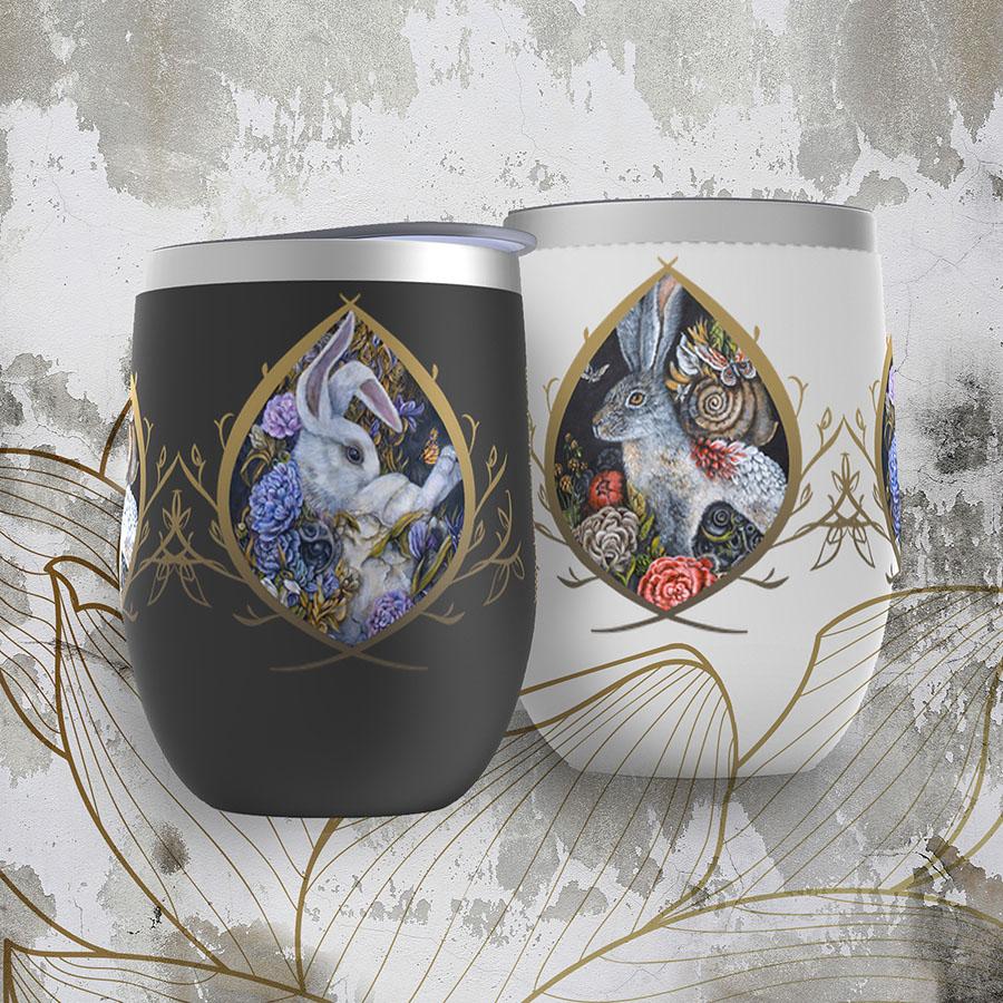 The Bunny Collection Wine Tumbler drinkware AK Organic Abstracts 