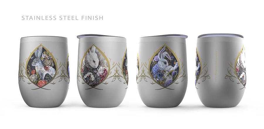 The Bunny Collection Wine Tumbler drinkware AK Organic Abstracts 